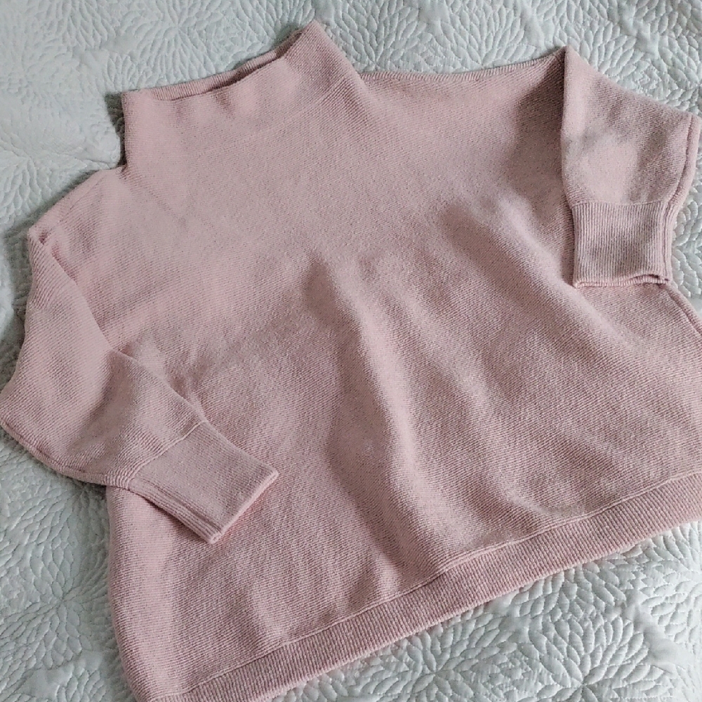 Free People Pink Ribbed Knit Sweater Women's XL